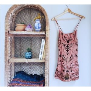 Free people Silk Embellished Sash Tie Back Dress